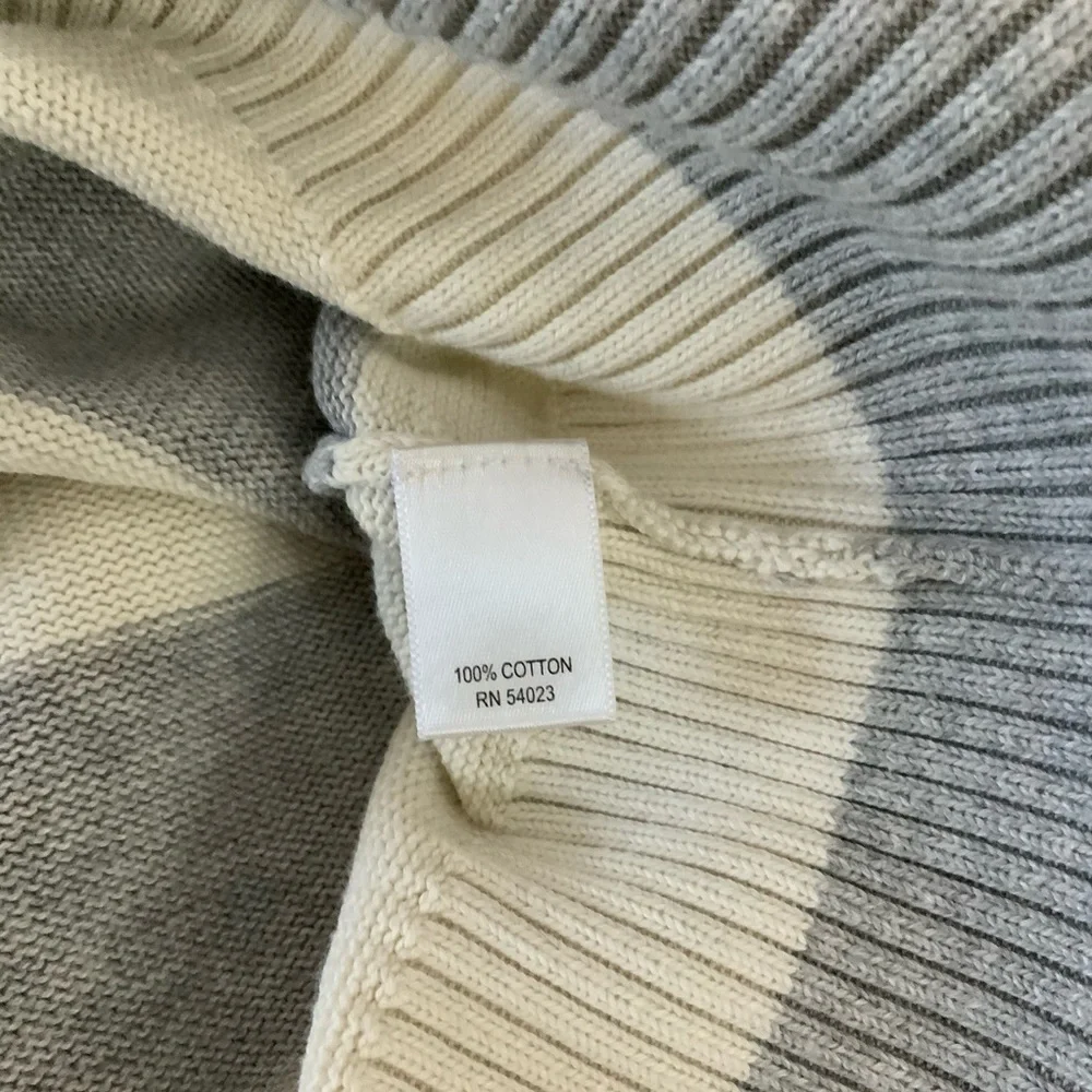 BANANA REPUBLIC Grey & Ivory Striped Cowl Neck - Picture 5 of 5